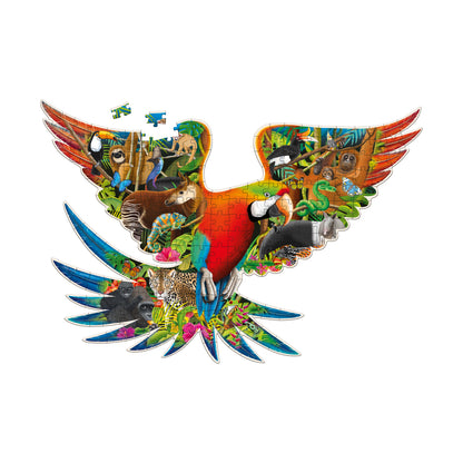 Wildlife World Rainforest Parrot Shaped Jigsaw Puzzle - 200 pcs