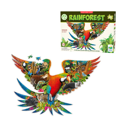 Wildlife World Rainforest Parrot Shaped Jigsaw Puzzle - 200 pcs