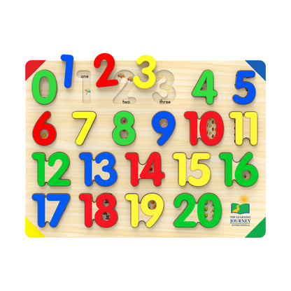 Lift & Learn Colorful Numbers Tray Puzzle - 21 pcs