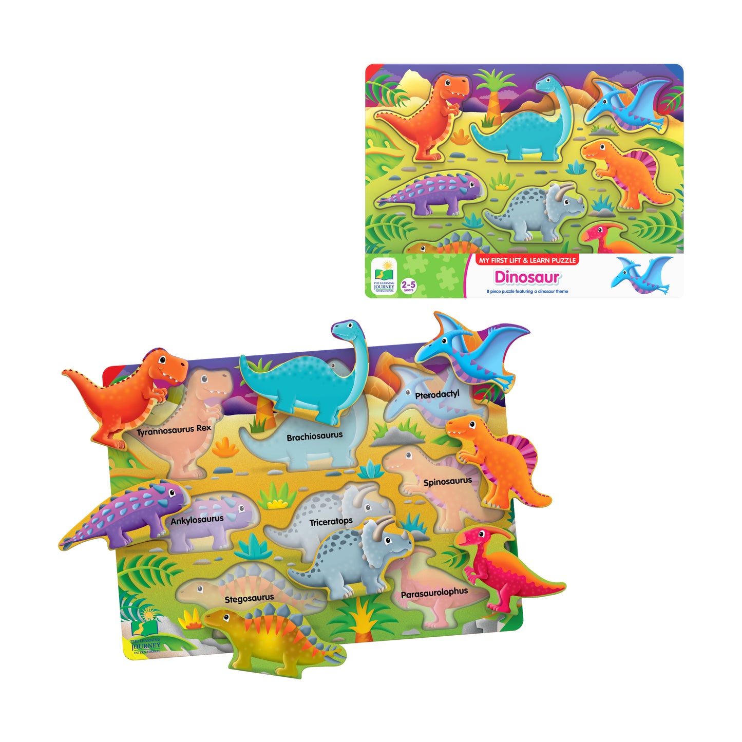 My First Lift & Learn Dinosaur Puzzle - 8 pcs