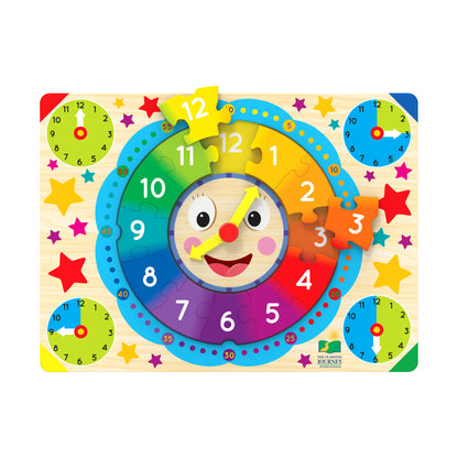 Colorful Time-Telling Lift & Learn Clock Puzzle - 12 pc