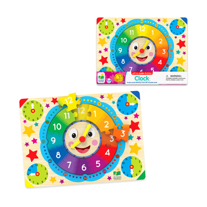 Colorful Time-Telling Lift & Learn Clock Puzzle - 12 pc