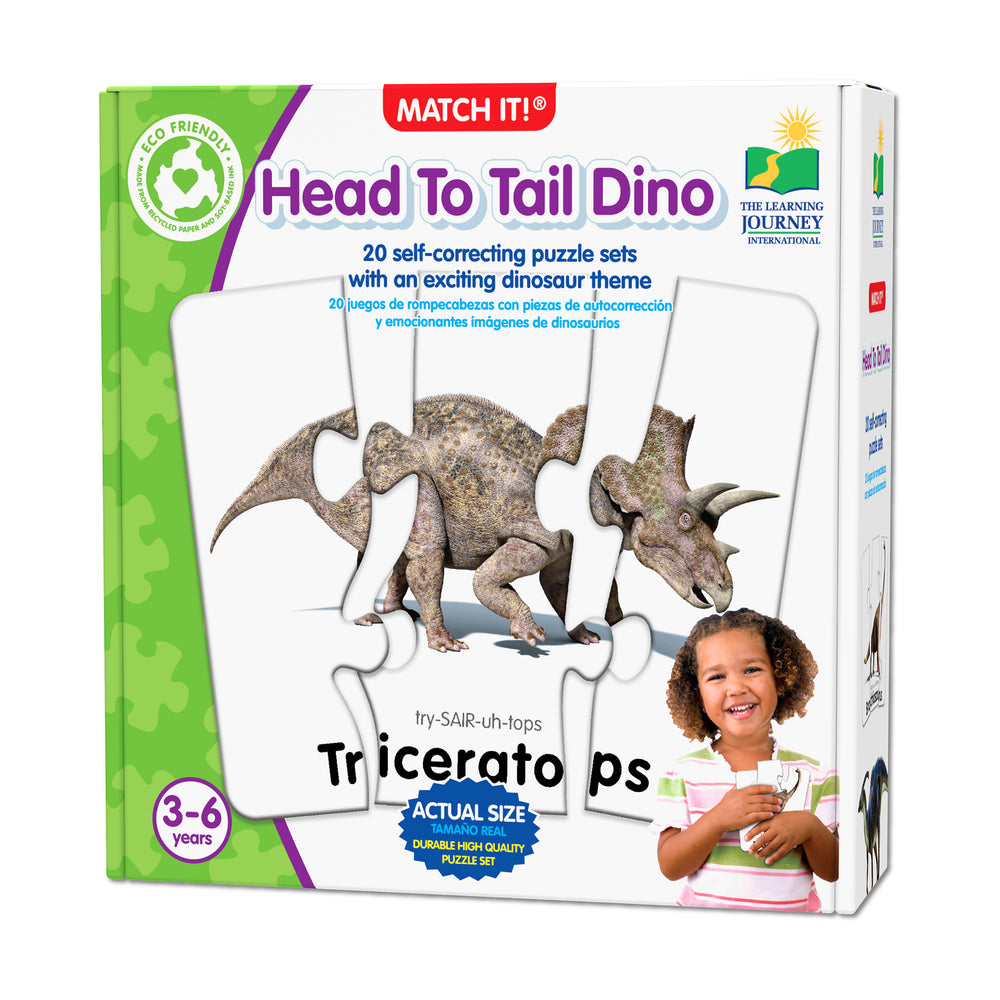 Match It! Jurassic Journey 20 pc Head to Tail Dinosaur Puzzle