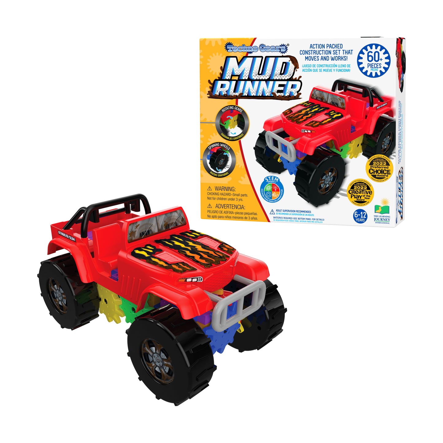 Techno Gears Mud Runner Monster Truck Construction Set - 60+ Pieces