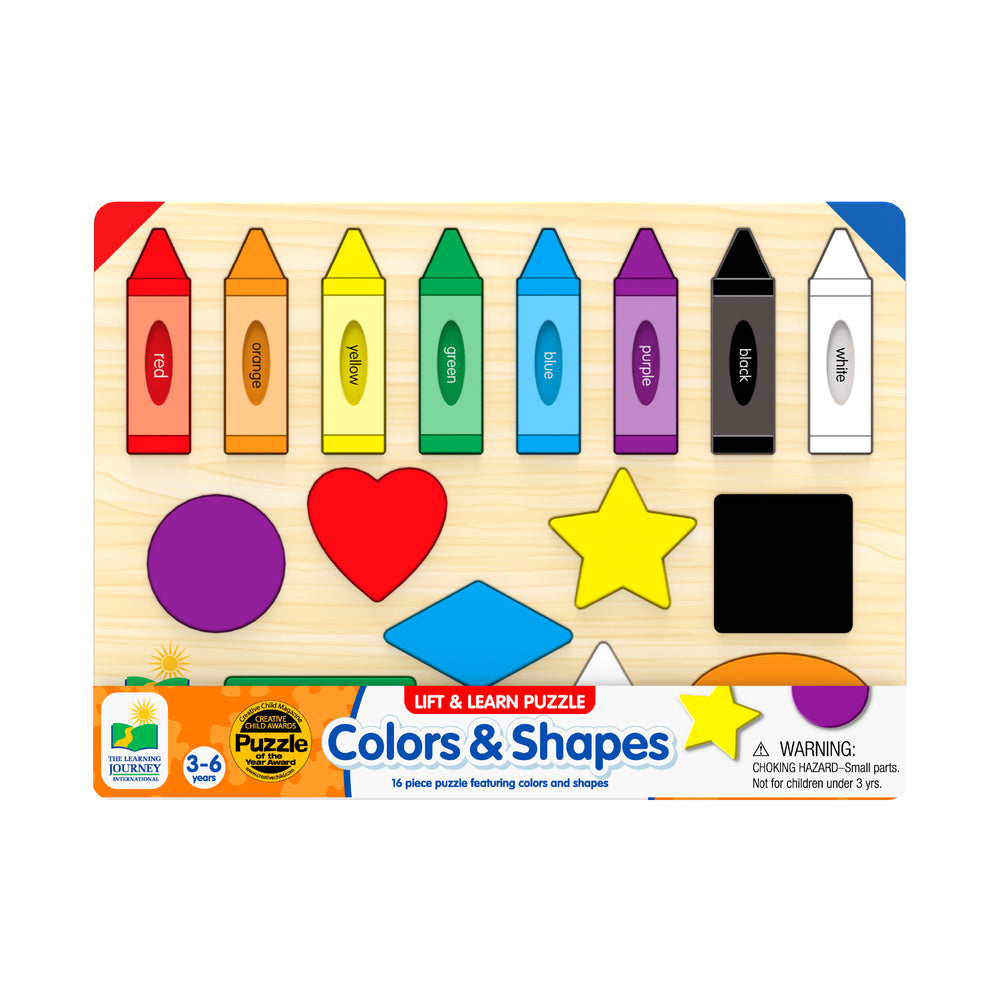 Lift & Learn Colors & Shapes Wooden Puzzle - 16 Pcs