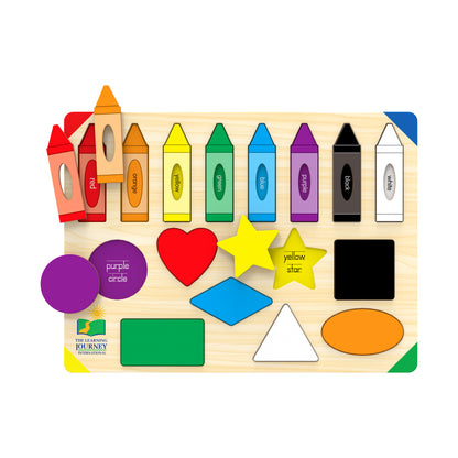 Lift & Learn Colors & Shapes Wooden Puzzle - 16 Pcs