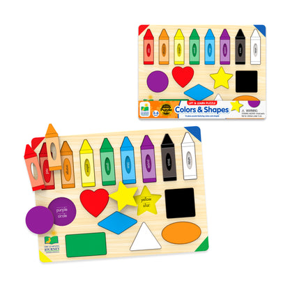 Lift & Learn Colors & Shapes Wooden Puzzle - 16 Pcs