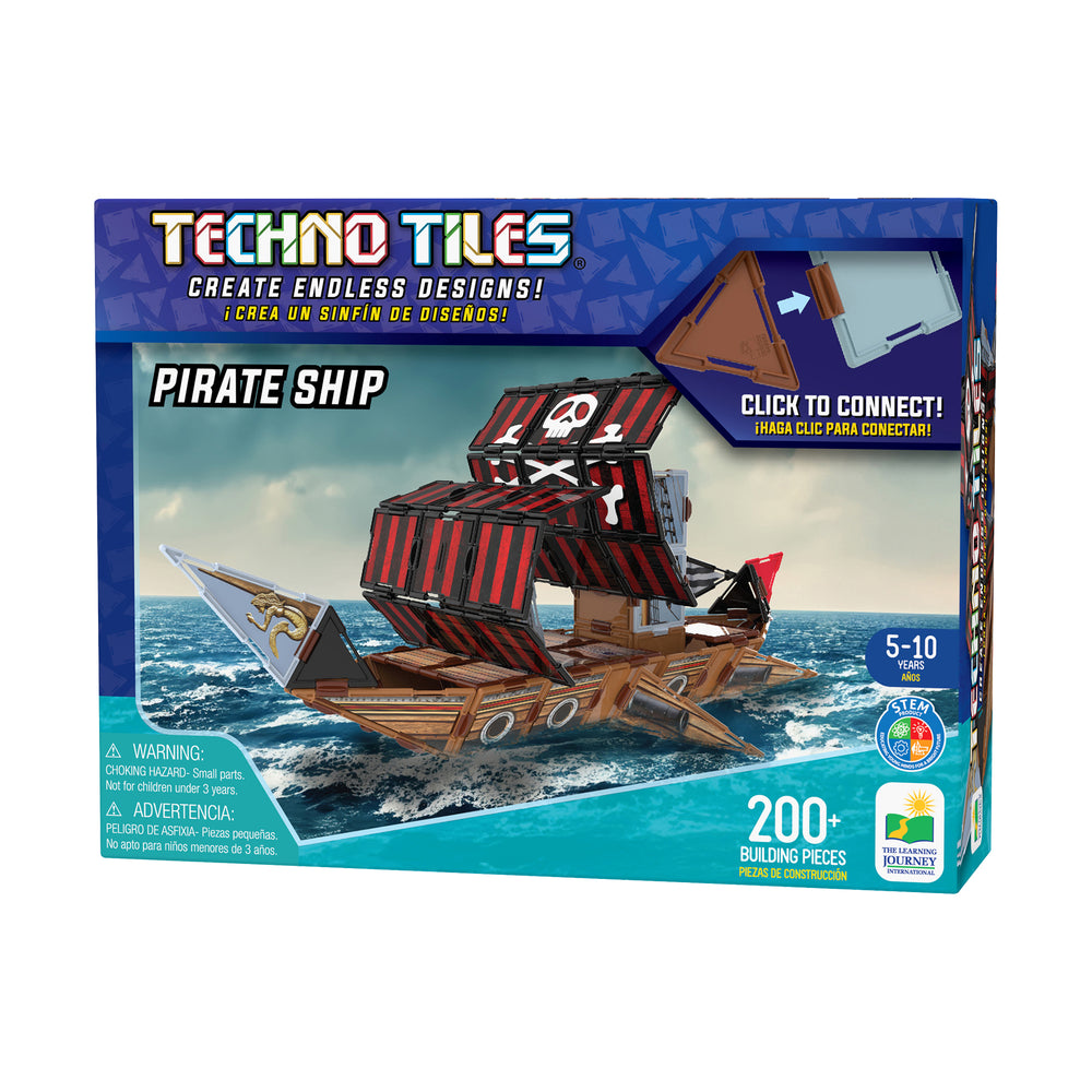 Techno Tiles Pirate Ship Construction Set - 200+ Pieces