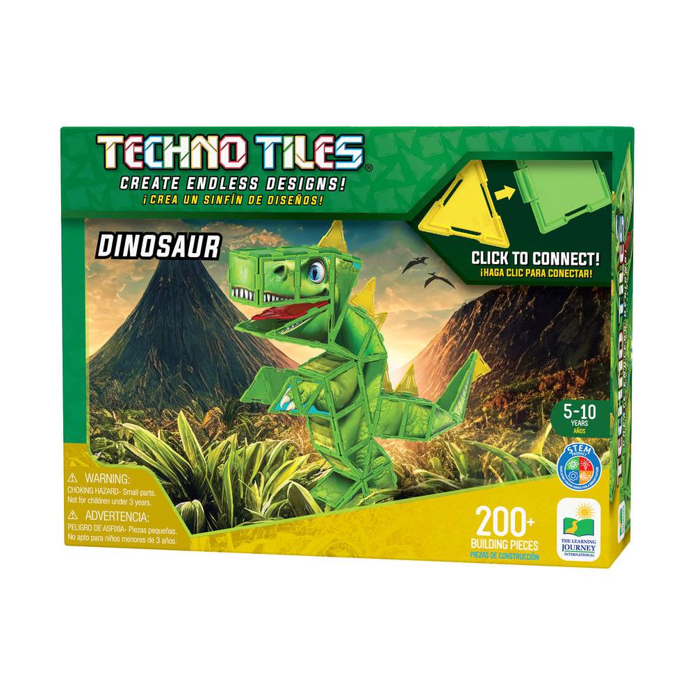 Techno Tiles - Dinosaur Creative Building Set, 200+ Pieces