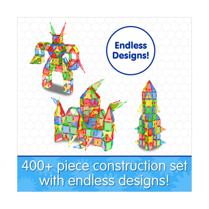 Techno Tiles Super Building Set - Primary Colors 400+ Pieces