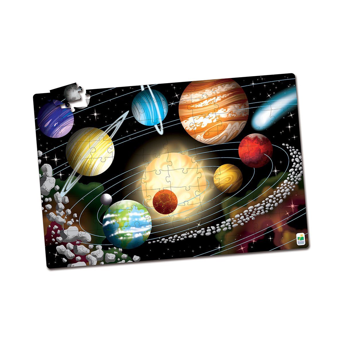 Puzzle Doubles! Glow in the Dark Space Floor Puzzle - 100 pc