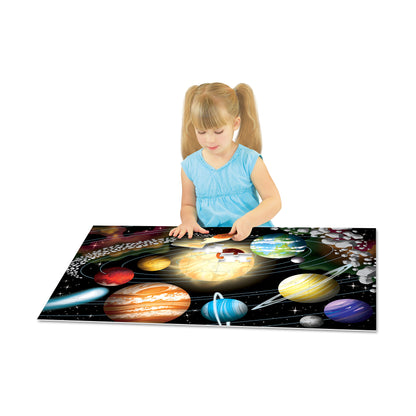 Puzzle Doubles! Glow in the Dark Space Floor Puzzle - 100 pc