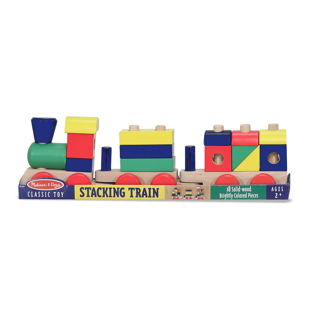 Colorful Wood Block Stacking Train Set