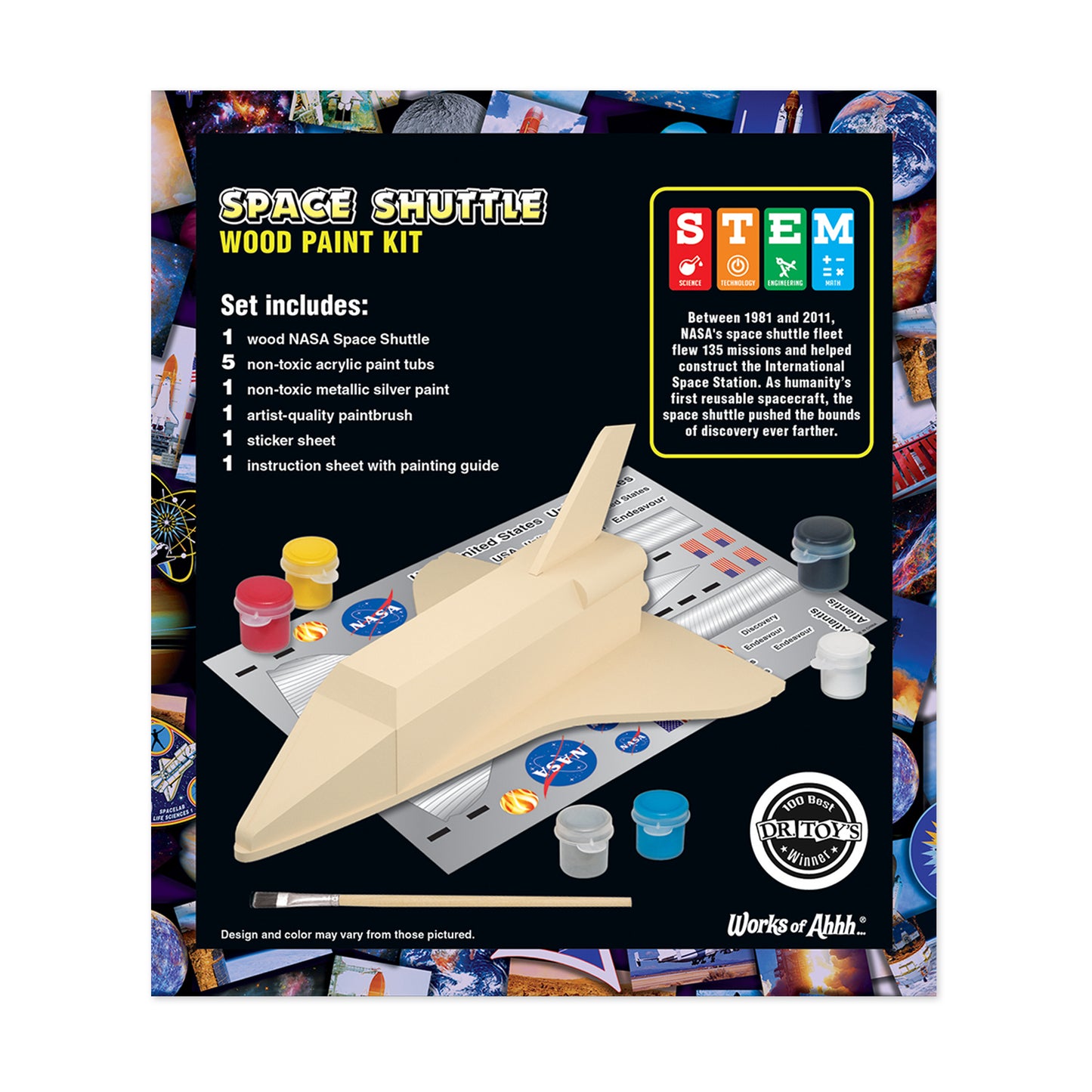 Works of Ahhh... NASA Space Shuttle Discovery Wood Paint Kit