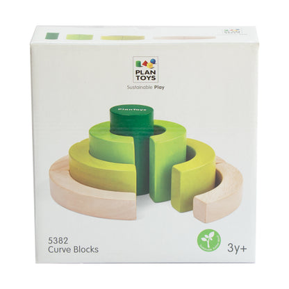 Plan Toys Colorful Curve Blocks Set - Educational Circle Building Game