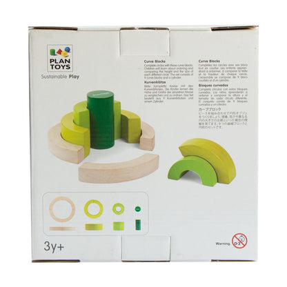 Plan Toys Colorful Curve Blocks Set - Educational Circle Building Game