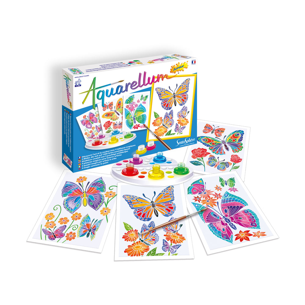 Aquarellum Junior Butterflies & Flowers Watercolor Craft Kit