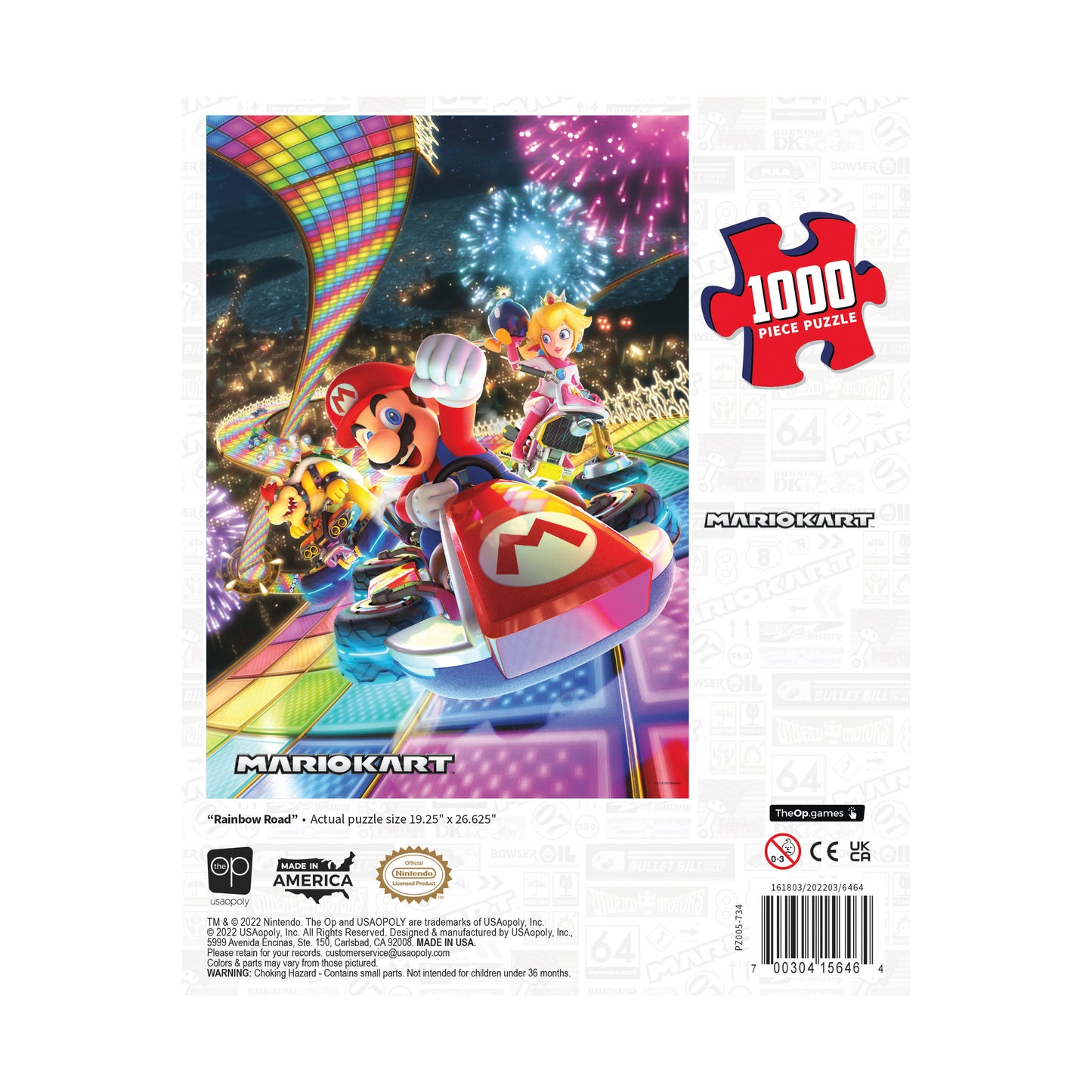 Nintendo Mario Kart Rainbow Road Jigsaw Puzzle - 1000 pc