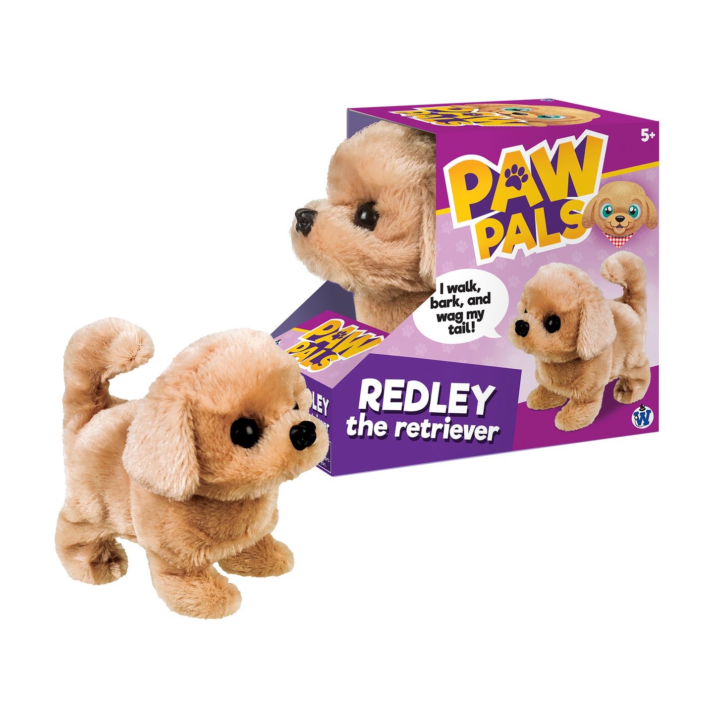 Paw Pals 6 inch Interactive Redley the Retriever Plush Toy