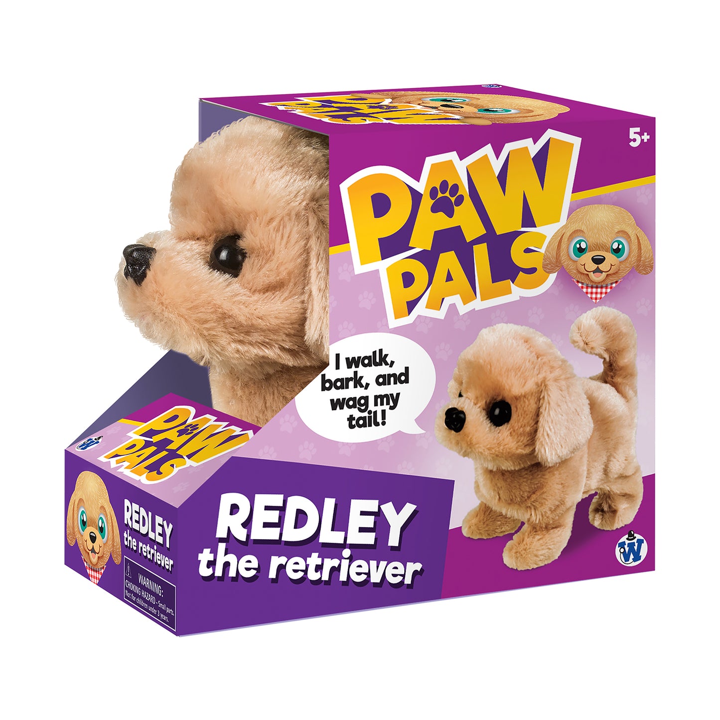 Paw Pals 6 inch Interactive Redley the Retriever Plush Toy