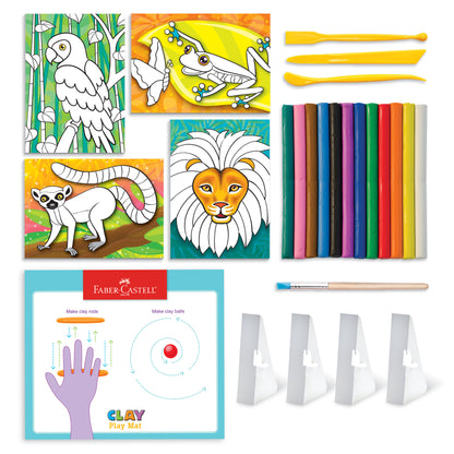 Faber-Castell Do Art Coloring with Clay - Jungle Animals Craft Kit