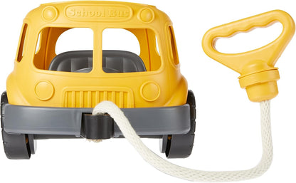 Green Toys Eco-Friendly School Bus Pull Wagon for Toddlers