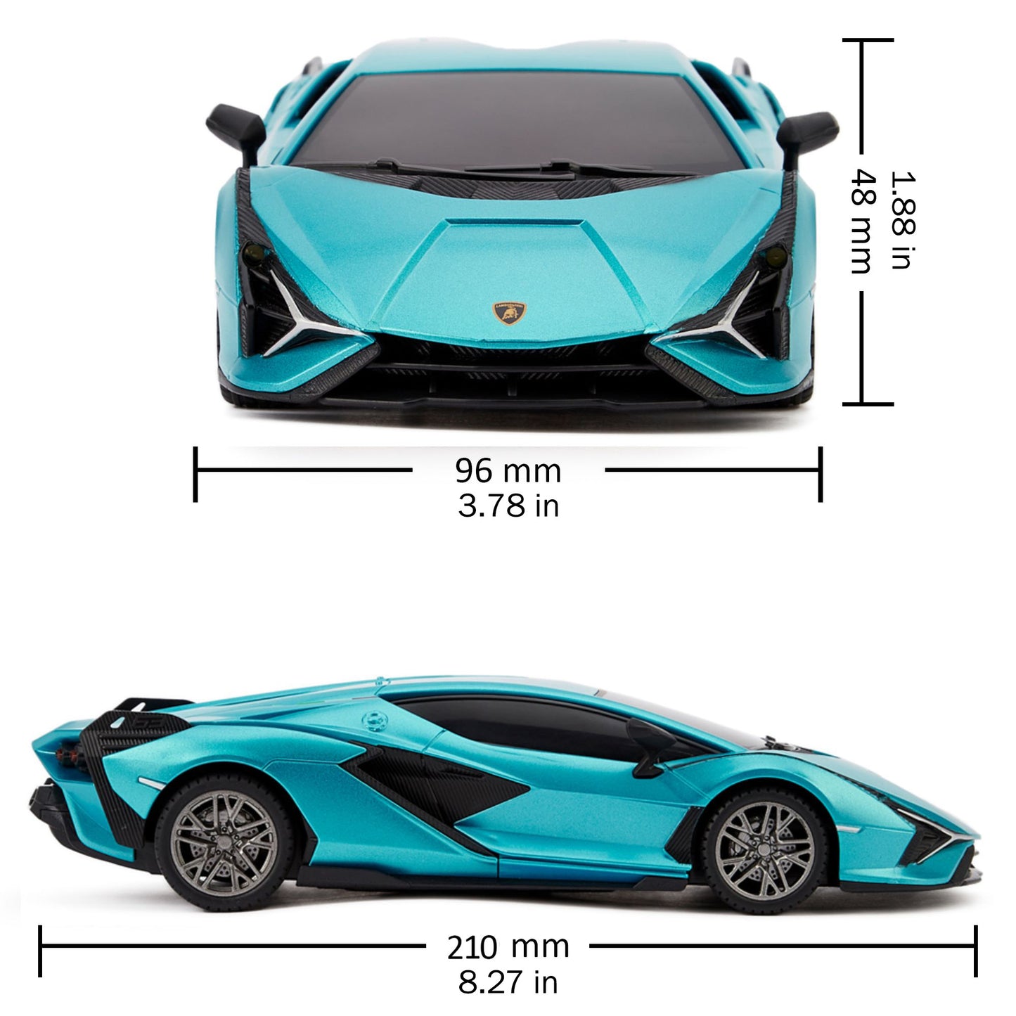 CMJ RC Cars Lamborghini Sián FKP 37 - Blue - 1:24 Scale Radio Control Vehicle with LED Headlights